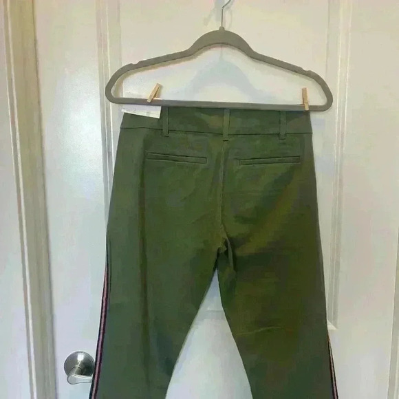 NWT Loft Modern Chino Crop army green with orange stripe size 2 - Picture 2 of 7